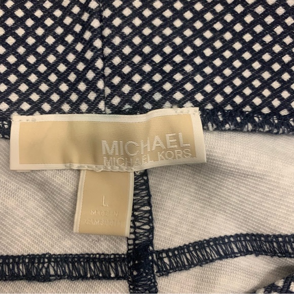 MICHAEL Michael Kors Blue Gingham
Ankle Pants Navy & White Stretch Size L !! - Picture 9 of 14